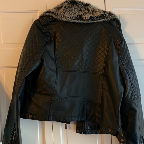L2 Faux Black Leather Jacket - Picture 2 of 8